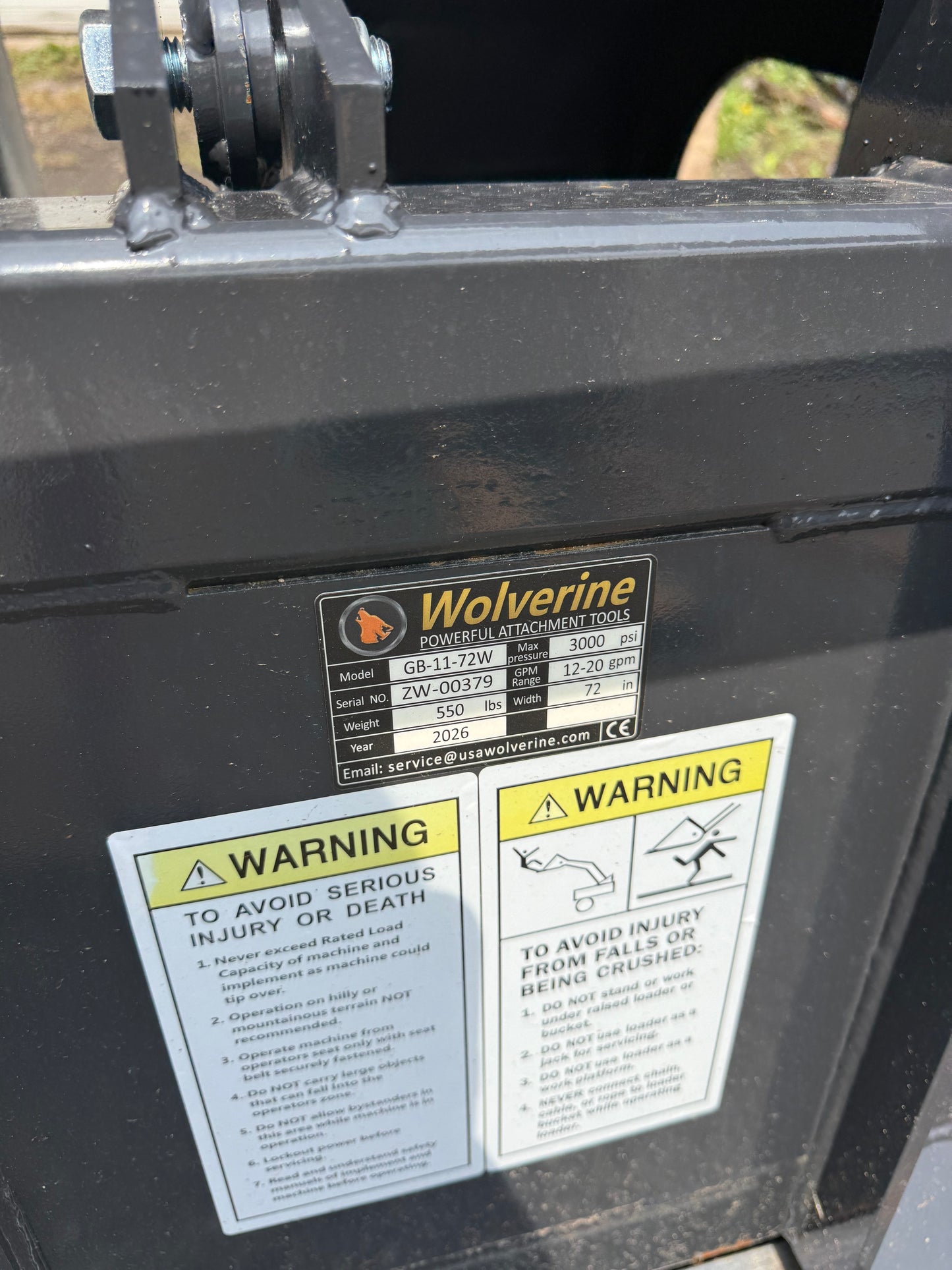 72” Wolverine Grapple Bucket for Skid Steer / Tractor