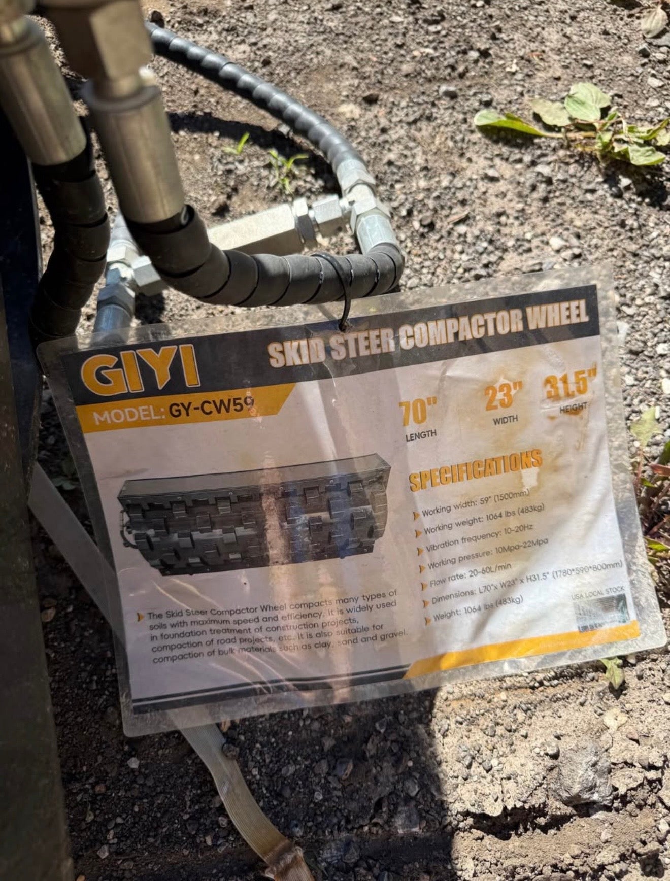59" Compactor Wheel for Skid Steer / Tractor