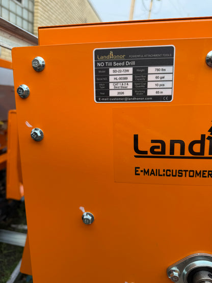 LandHonor No Till Seed Planter for Skid Steer / Tractor