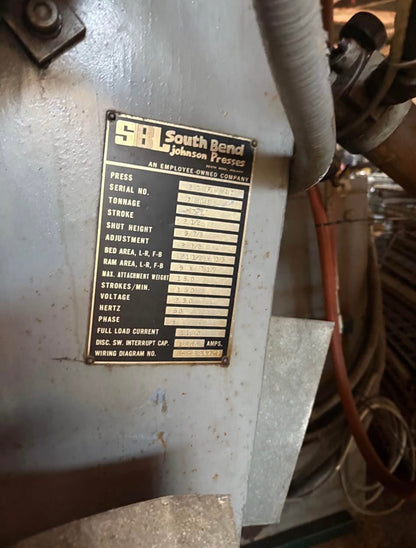 27 ton south bend press with fed