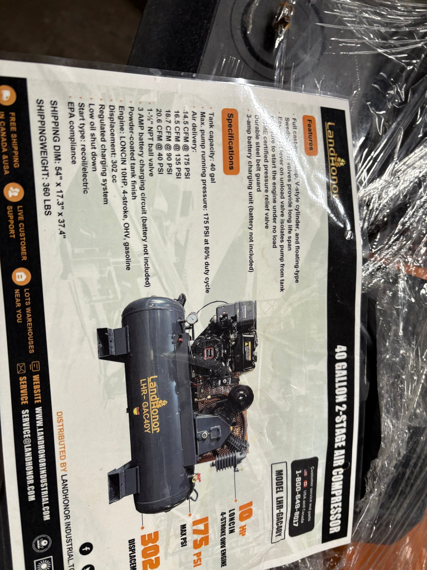 Gas powered air compressor