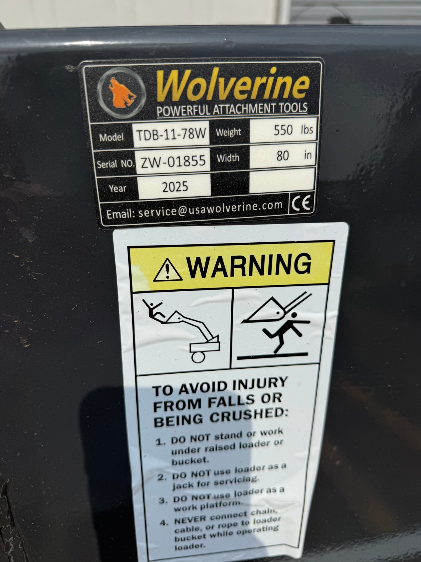 80” Wolverine Bucket for Skid Steer / Tractor