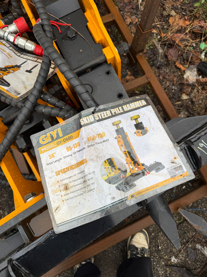 56” GiYi Pile Hammer for Skid Steer / Tractor