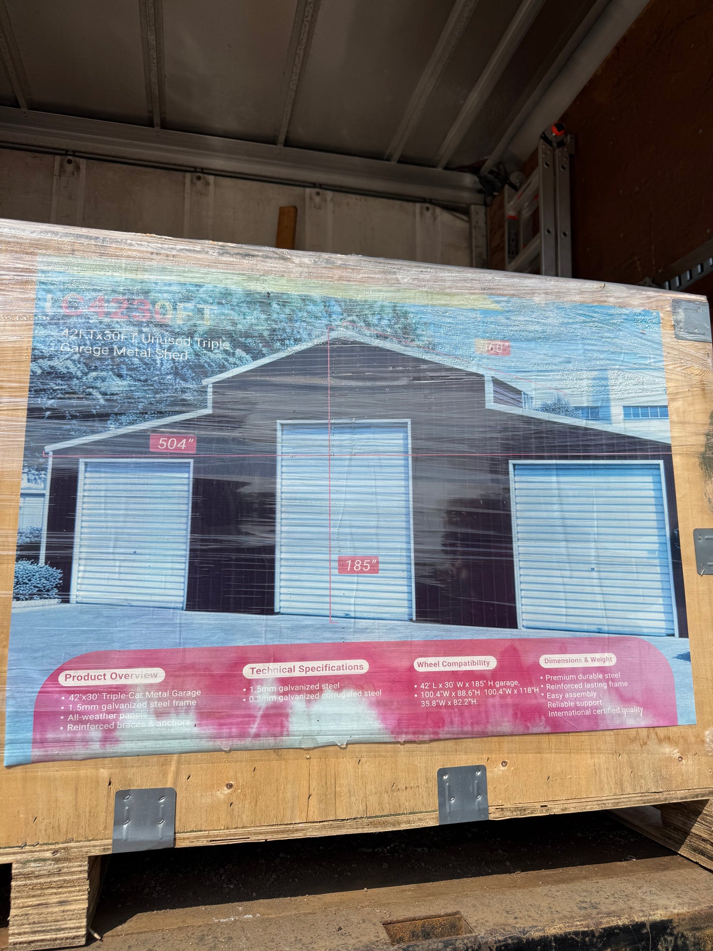 42’ x 30’ Triple Garage Metal Shed Building