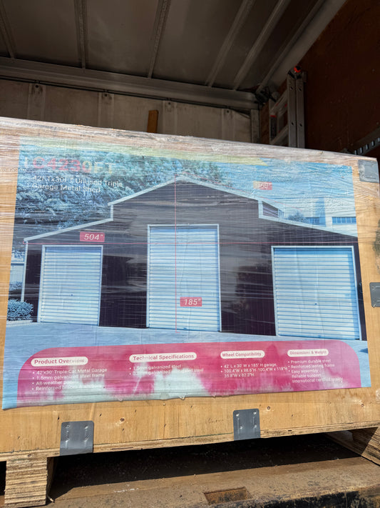 42’ x 30’ Triple Garage Metal Shed Building