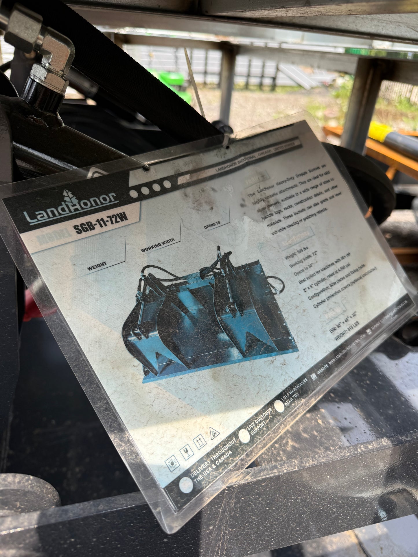72” LandHonor Grapple Bucket for Skid Steer / Tractor