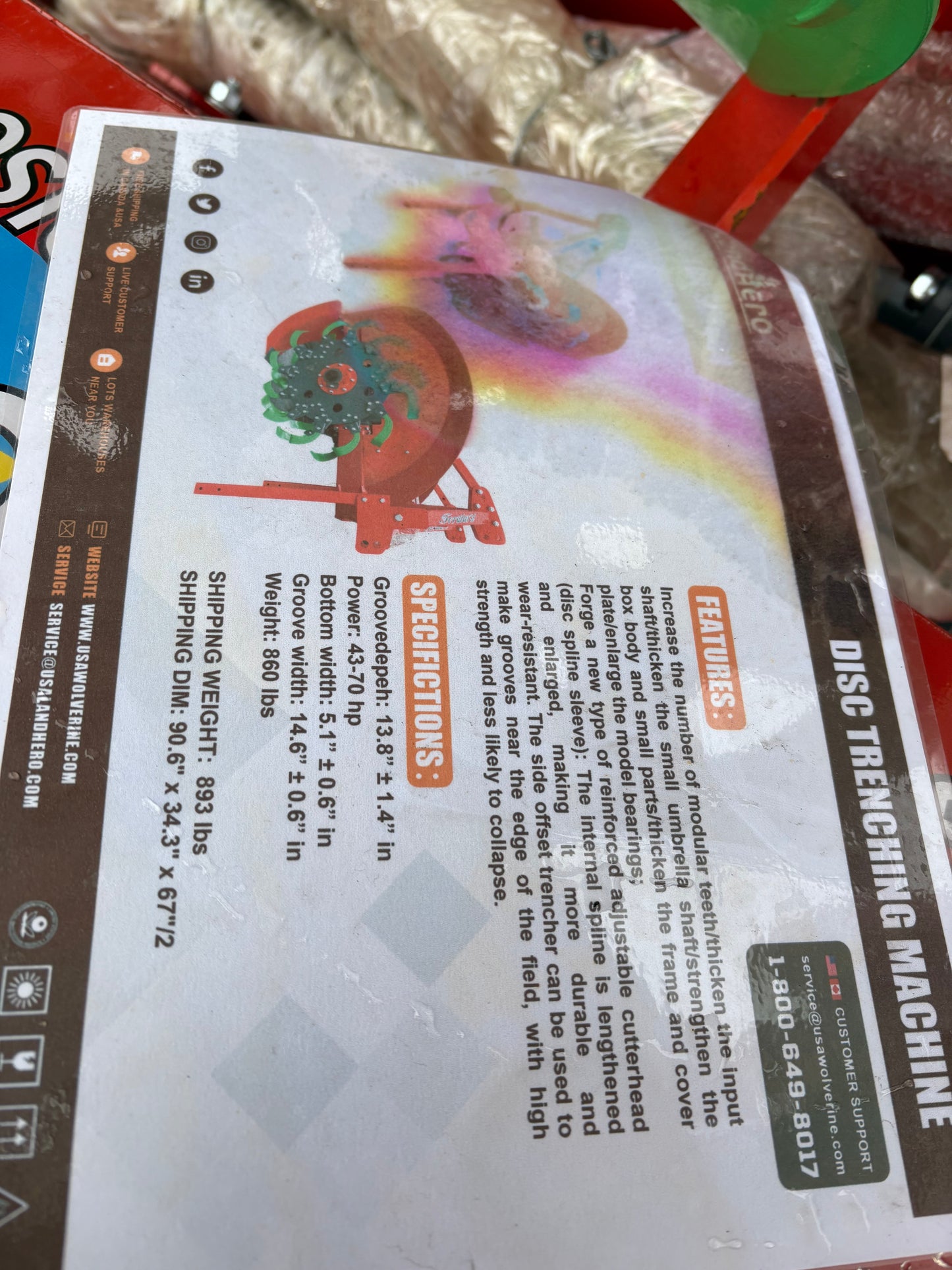 Landhero 3pt Hitch Double Disc Furrower