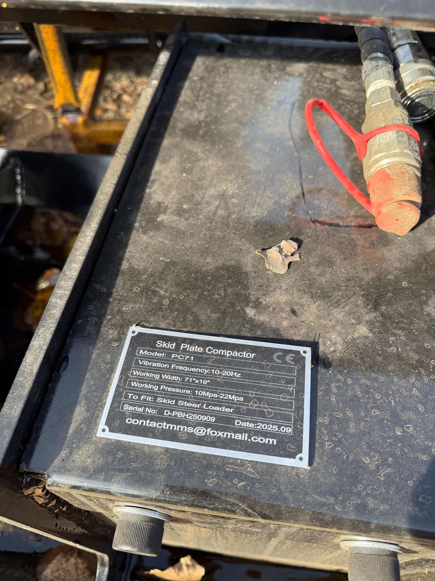 Plate tamper for skid steer