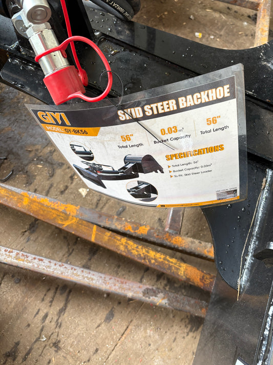 Skid steer backhoe